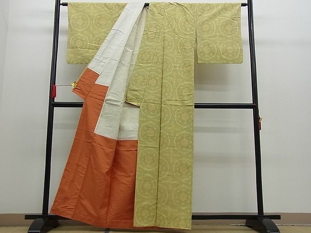 平和屋着物■上質な紬 花吉祥文様 逸品 n-ck0974