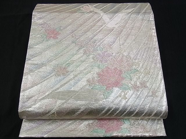 平和屋着物■六通柄袋帯 花鳥文 金銀彩 逸品 n-ck1041