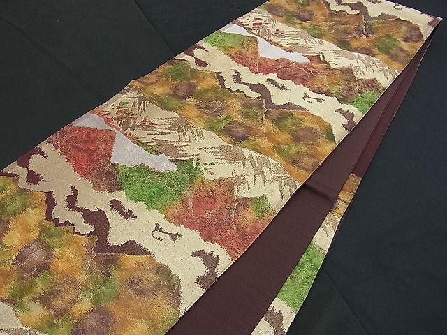 平和屋着物■六通柄袋帯 遠山文 金銀糸 逸品 n-ck1042