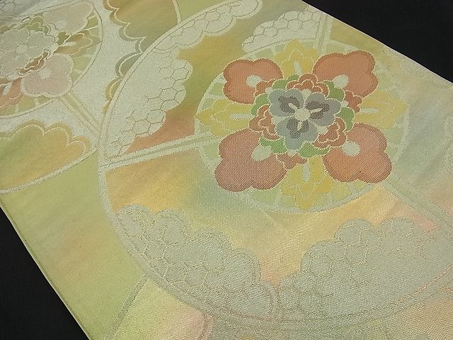 平和屋着物■六通柄袋帯 扇面花丸文 金銀糸 逸品 n-ck1043