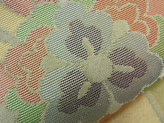 平和屋着物■六通柄袋帯 扇面花丸文 金銀糸 逸品 n-ck1043