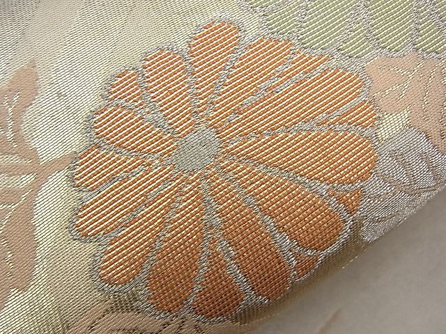 平和屋着物■六通柄袋帯 渡橋菊花文 金銀糸 逸品 n-ck1122