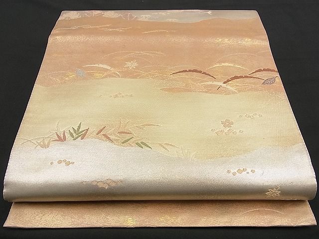 平和屋着物■六通柄袋帯 道長霞雪芝文 金銀糸 逸品 n-cm0110