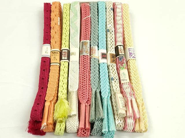 平和屋本店■夏物 和装小物 帯締め10本セット 逸品 未使用 CXAA0382s5