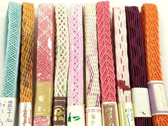 平和屋本店■夏物 和装小物 帯締め10本セット 逸品 未使用 CXAA0384s5