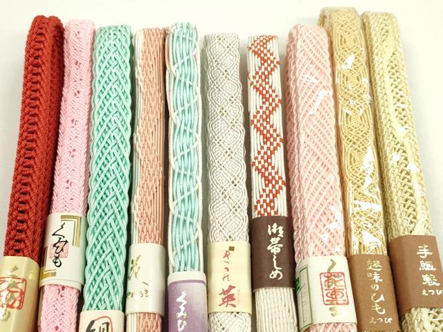 平和屋本店■夏物 和装小物 帯締め10本セット 長尺あり 逸品 未使用 CXAA0402s5