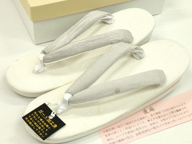 平和屋本店■和装小物 亜麻草履 スリーシーズン 春夏秋 麻 箱付き 逸品 新品 CXAA0456s5