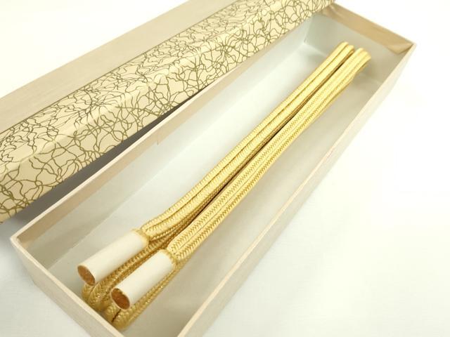 平和屋本店●極上 有職組紐道明 帯締め 冠組 卵色 金糸 宮内庁御用 国立博物館御用 東京芸術大学御用 逸品 未使用 CXAA0542s5