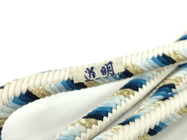 平和屋本店■極上 有職組紐道明 帯締め 奈良組 丸胡蝶 紺 金糸 宮内庁御用 国立博物館御用 東京芸術大学御用 逸品 CXAA0568s5