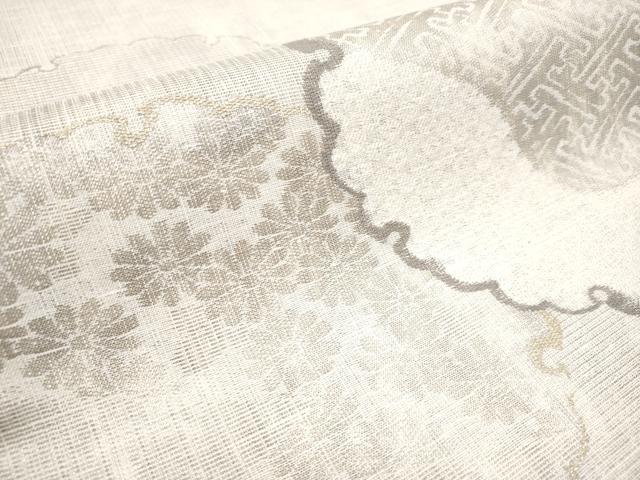 平和屋本店▽極上 スリーシーズン 春夏秋 六通柄袋帯 紬地 雪輪重ね花文 金銀糸 逸品 未使用 CYAA0972s5