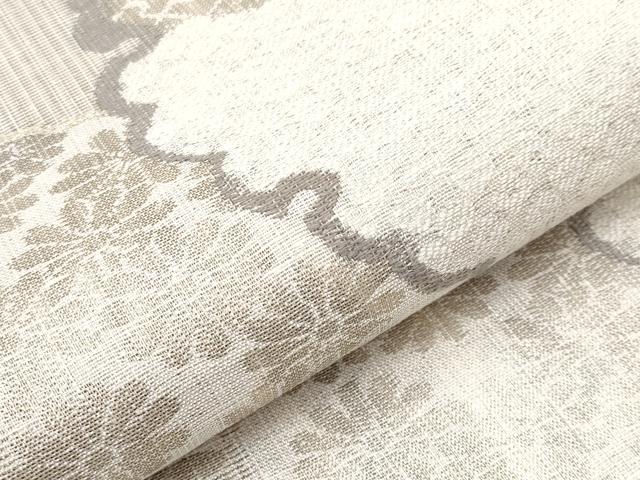 平和屋本店▽極上 スリーシーズン 春夏秋 六通柄袋帯 紬地 雪輪重ね花文 金銀糸 逸品 未使用 CYAA0972s5