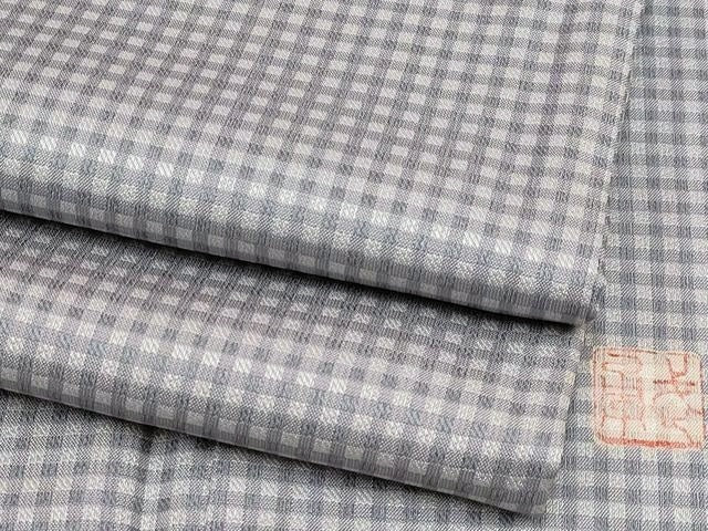 平和屋本店●極上 伝統工芸士 曽根武勇 お召 格子柄 逸品 CYAA1002s5