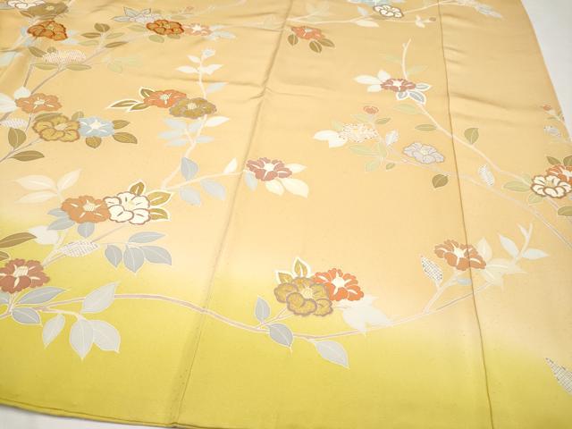 平和屋本店●極上 創業460年・千總 訪問着 駒刺繍 枝椿文 暈し染め 金彩 高島屋扱い 逸品 CYAA1026s5