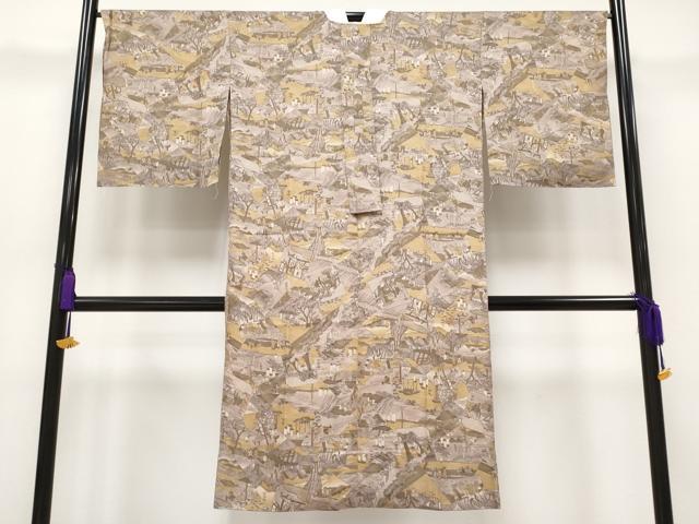 平和屋本店■夏物 長襦袢 紋紗 人物風景文 匠工芸 反端付き 逸品 未使用 CYAA1034s5
