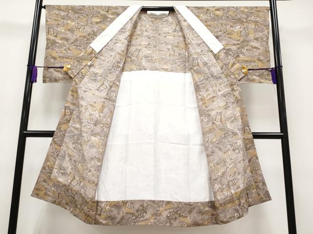 平和屋本店■夏物 長襦袢 紋紗 人物風景文 匠工芸 反端付き 逸品 未使用 CYAA1034s5
