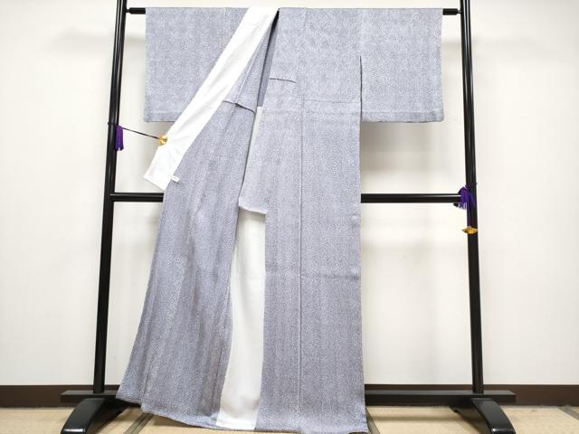 平和屋本店■極上 名門 藤娘きぬたや・杢目絞り 小紋 単衣 証紙付き 逸品 CYAA1038s5