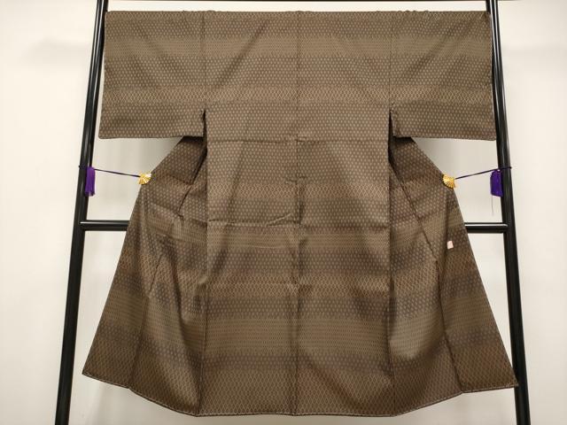平和屋本店■極上 男性 伝統工芸士 曽根武勇 お召 菱吉祥文 逸品 未使用 CYAA1070s5