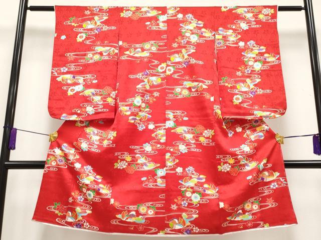 平和屋本店■極上 創業460年・千總 七五三 女の子 7歳 祝着 流水鴛鴦花文 金彩 逸品 CYAA1224s5