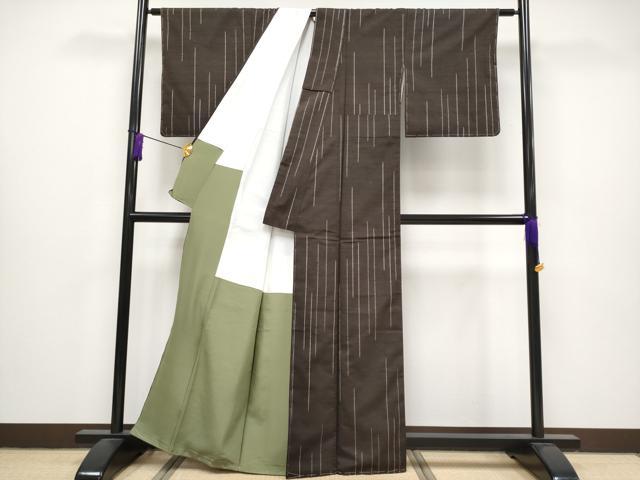 平和屋本店■極上 国指定重要無形文化財 本場久米島紬 廣田紬謹製 草木染 泥染 手織 証紙付き 未使用 逸品 CYAA1227s5