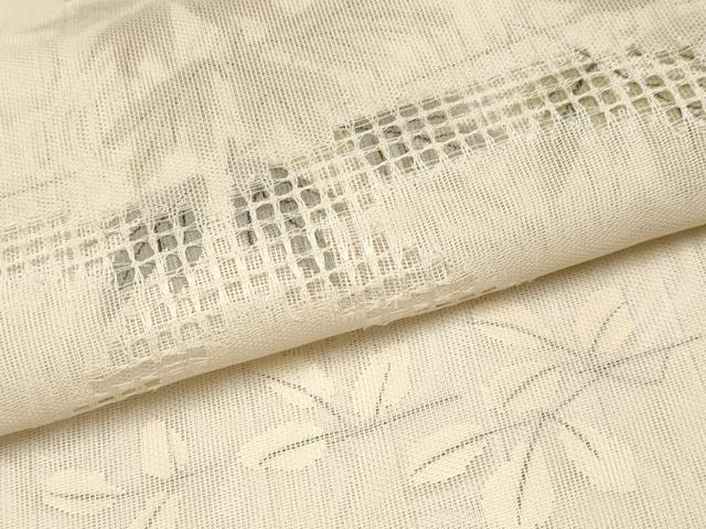 平和屋本店■極上 訪問着 無双 紗袷 紗×紗 スワトウ刺繍 枝葉文 丁子色地 逸品 CYAA1238s5