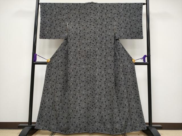 平和屋本店■極上 人間国宝 小宮康孝 江戸小紋 般若 黒地 鈴乃屋扱い 逸品 未使用 CYAA1301s5