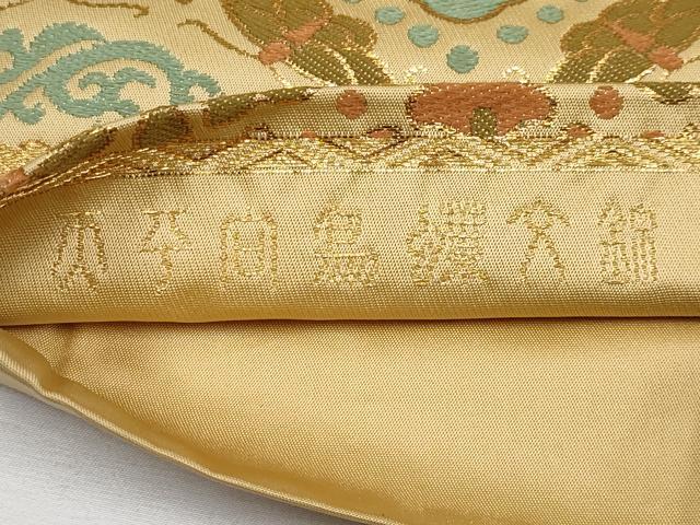 平和屋本店■極上 龍村晋謹製 全通柄袋帯 唐織 天平向鳥蝶文錦 金糸 逸品 CYAA1370s5