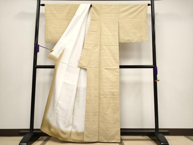 平和屋本店●極上 銀座もとじ 紬 間道 砥粉色地 逸品 CYAA1472s5