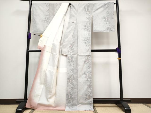 平和屋本店●極上 都喜ヱ門 本場大島紬 白大島 藤白泥 手絣 四季散策 藤絹織物謹製 証紙付き 逸品 未使用 CYAA1479s5
