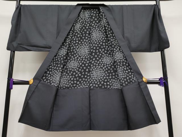 平和屋本店#極上 男性 長羽織 黒紬 キングサイズ 市松綾織 逸品 CYAA1480s5