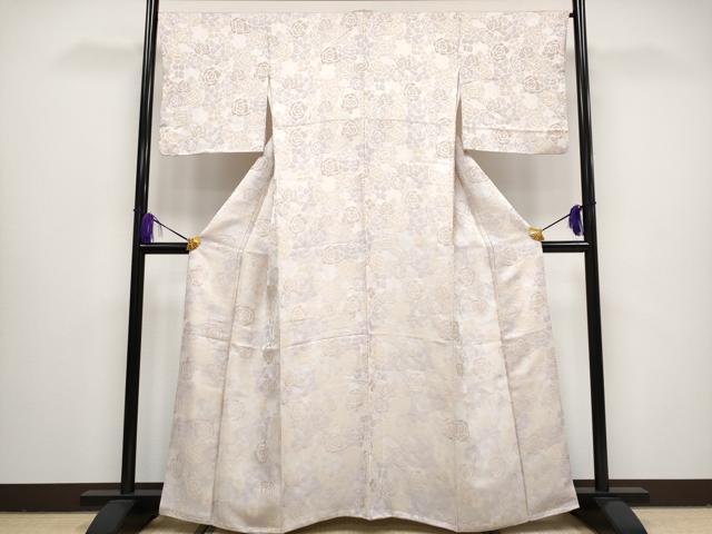 平和屋本店●極上 小紋 薔薇 さが美扱い 薄桜色地 逸品 CYAA1518s5