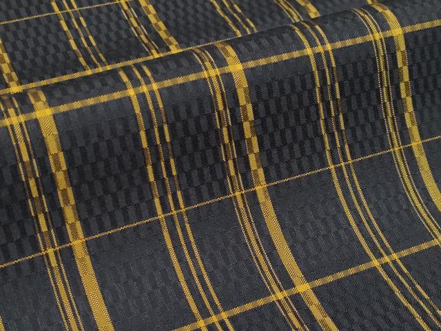 平和屋本店●極上 本場黄八丈 黒八丈 紬 市松綾織 大丸扱い 逸品 CYAA1519s5