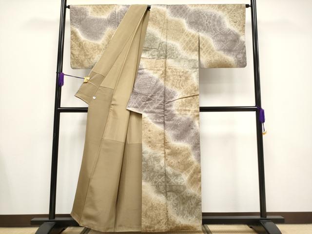 平和屋本店■極上 中国三大刺繍 スワトウ刺繍 総刺繍 訪問着 切嵌花唐草文 暈し染め 逸品 CYAA1533s5