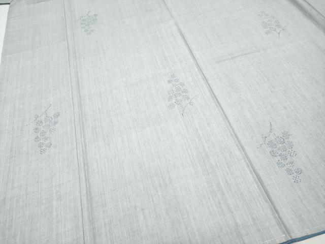 平和屋本店■極上 本場結城紬 重要無形文化財 80亀甲 おしゃれ花飛模様 奥順謹製 秘色色地 証紙・鑑定証付 逸品 未使用 CYAA1536s5