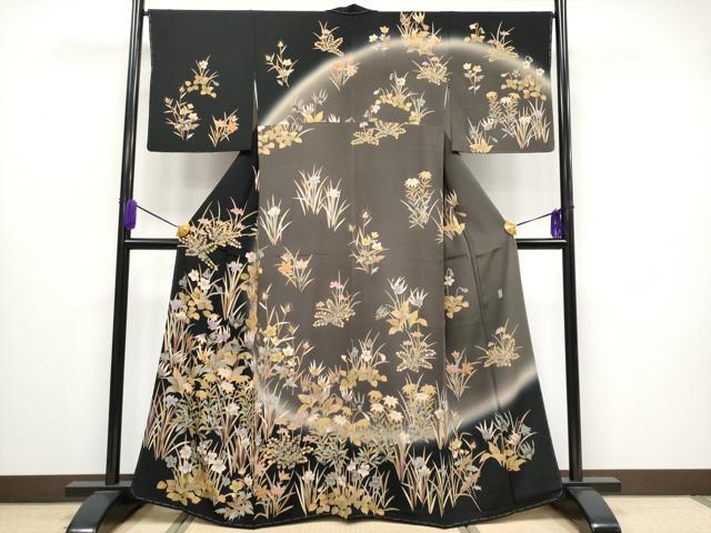 平和屋本店■極上 十日町 加賀草木友禅の第一人者 田村哲彦 訪問着 草花文 暈し染め 逸品 未使用 CYAA1548s5
