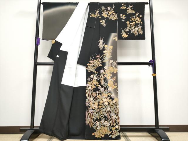 平和屋本店■極上 十日町 加賀草木友禅の第一人者 田村哲彦 訪問着 草花文 暈し染め 逸品 未使用 CYAA1548s5
