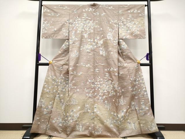 平和屋本店■極上 訪問着 本場染大島紬 総刺繍 御所解文 金糸 逸品 CYAA1551s5