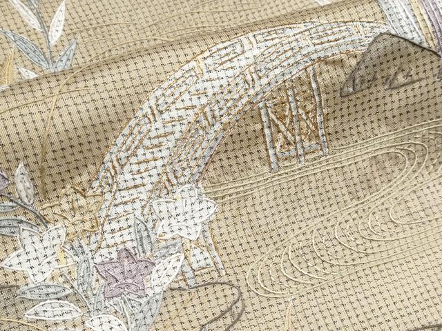 平和屋本店■極上 訪問着 本場染大島紬 総刺繍 御所解文 金糸 逸品 CYAA1551s5