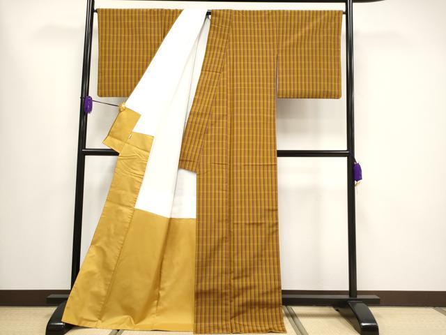 平和屋本店●極上 本場黄八丈 平織 紬 小田急百貨店扱い 逸品 CYAA1573s5