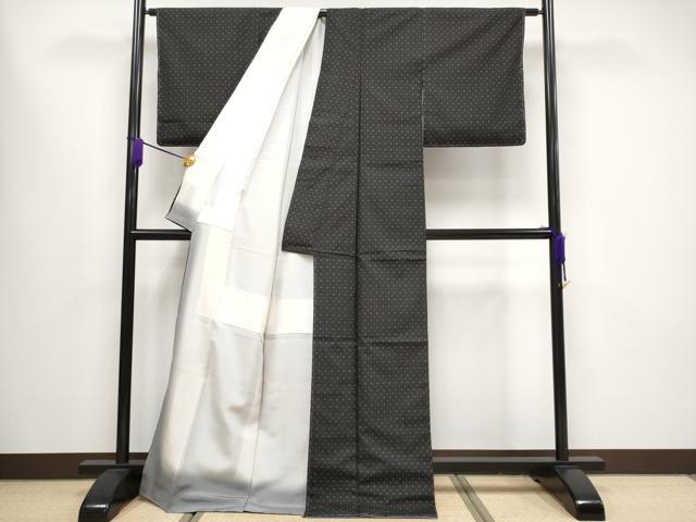 平和屋本店■極上 本場大島紬 泥染め 幾何学文様 逸品 未使用 CYAA1574s5