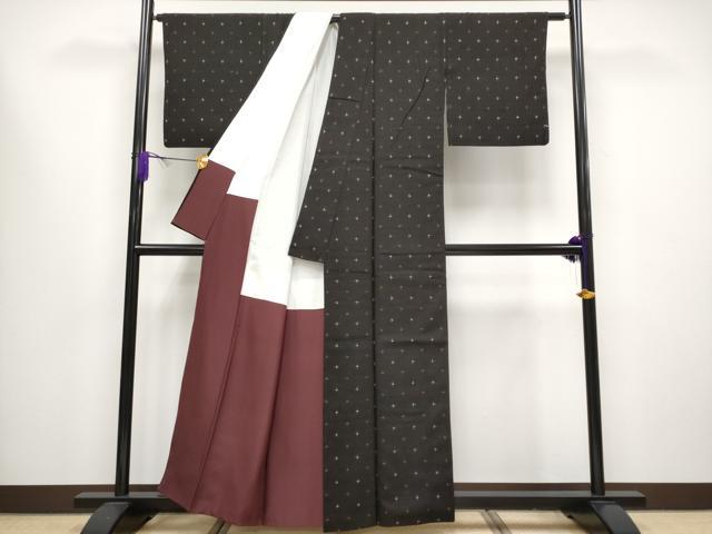 平和屋本店■極上 国指定重要無形文化財 本場久米島紬 手織 草木染 泥染 証紙付き 逸品 CYAA1579s5