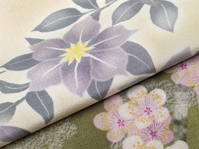 平和屋本店■極上 訪問着 手描き 草花文 暈し染め 逸品 未使用 CYAA1605s5