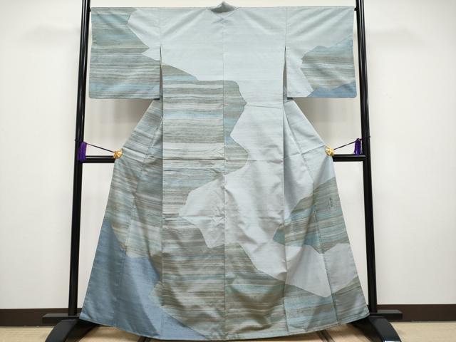 平和屋本店■極上 紅花紬 米沢 訪問着 作家物 切嵌文 逸品 未使用 CYAA1630s5