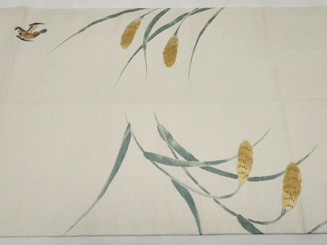 平和屋本店■極上 西陣 川島織物 九寸開き名古屋帯 雀 稲穂 逸品 CYAA1702s5