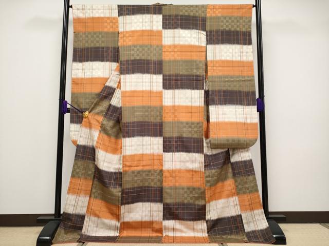 平和屋本店●希少 伝統工芸士 曽根武勇 振袖 お召地 吉野間道 逸品 CYAA1764s5