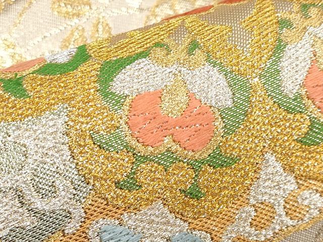 平和屋本店■極上 西陣 川島織物 六通柄 本袋帯 唐織 正倉院花文 金銀糸 逸品 CYAA1788s5