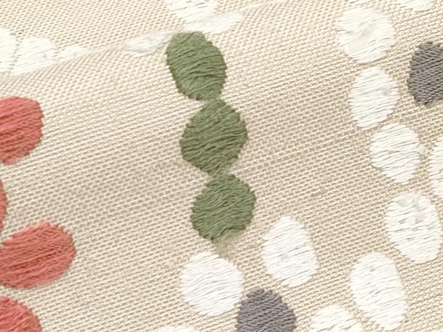 平和屋本店■極上 洛風林 工芸帯地 九寸名古屋帯 唐織 紬地 菱吉祥文 逸品 CYAA1799s5
