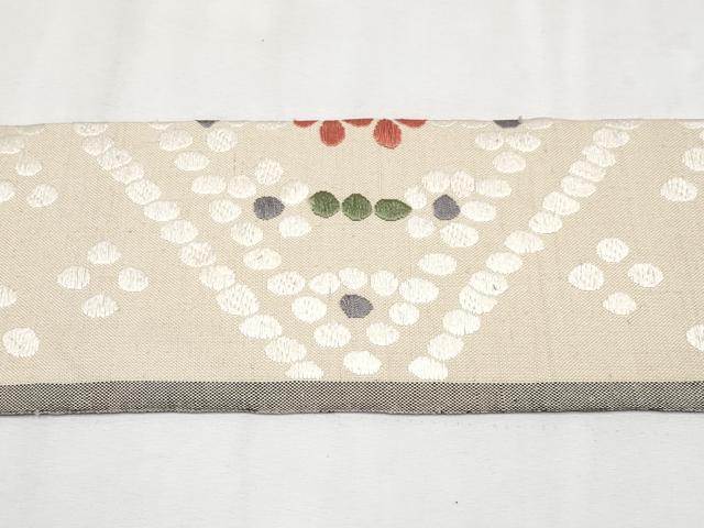 平和屋本店■極上 洛風林 工芸帯地 九寸名古屋帯 唐織 紬地 菱吉祥文 逸品 CYAA1799s5