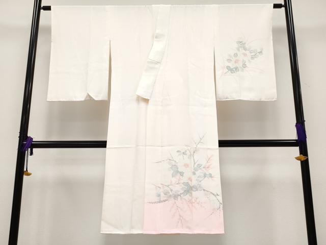 平和屋本店■希少 本加賀友禅作家 百貫廣樹 訪問着・長襦袢セット 花鳥文 暈し染め 淡藤色地 逸品 未使用 CYAA1833s5