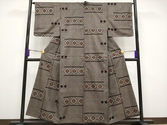 平和屋本店■希少 本場大島紬 龍郷絣 山田工場謹製 証紙付き 逸品 未使用 CYAA1869s5