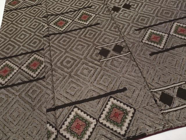 平和屋本店■希少 本場大島紬 龍郷絣 山田工場謹製 証紙付き 逸品 未使用 CYAA1869s5